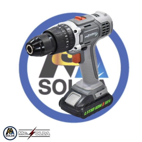 TALADRO INALAMBRICO GLADIATOR 18V -2PILA-1 CARGADOOR